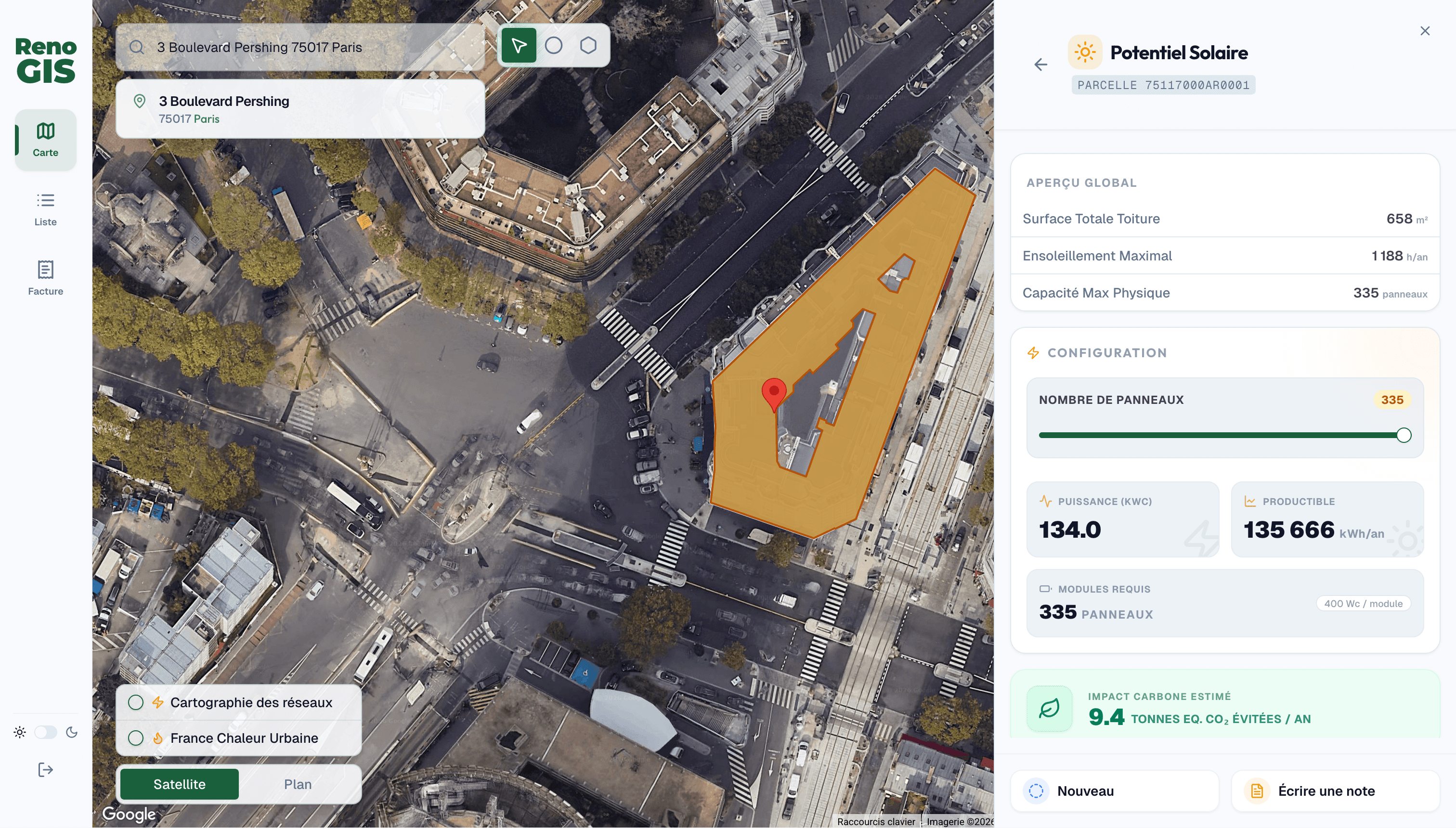 Viewer Potentiel solaire — RenoGIS